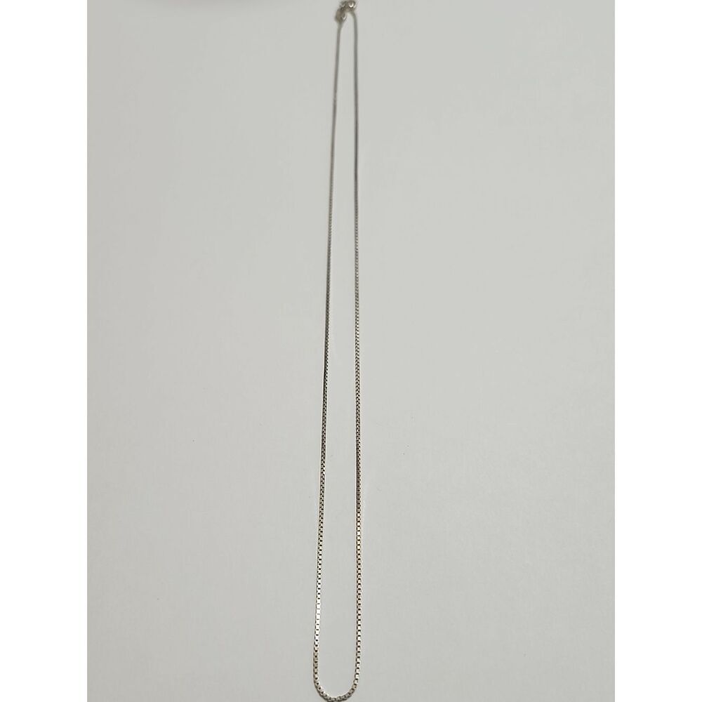 Sterling Silver Box Chain Necklace - Women Jewelry 18" Length